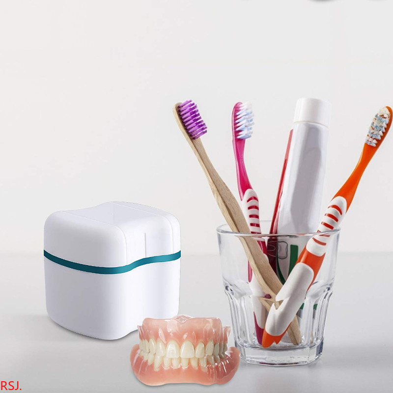 Double Layer Tooth Storage Box Elderly Denture Organiser Outdoor Travel ...