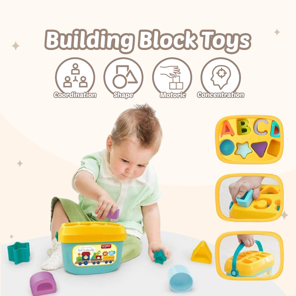 ToysZoona Baby First Block Baby Toys Shape Sorter Stacking Educational ...