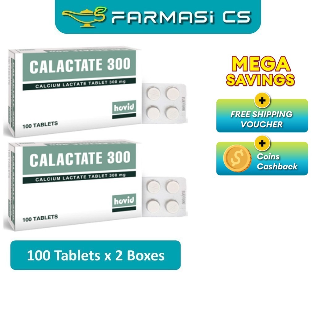 Hovid Calactate 300mg 100 Tablets x 2 Boxes (TWIN) EXP:05/2027 ...