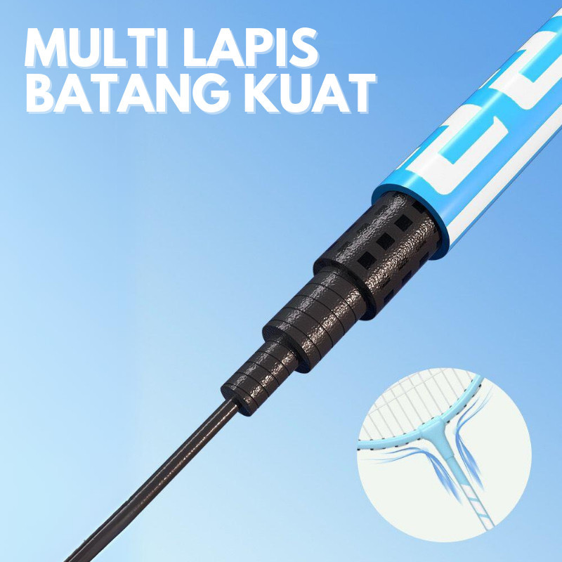 Paket Raket Bulutangkis Full Aluminium 2 Pcs + Tas Eksklusif dan 3 Kok Opsional, Ringan dan Kuat untuk Dewasa Remaja, Tarikan Senar 22–24 lbs Siap Main Latihan atau Rekreasi - Gambar 4