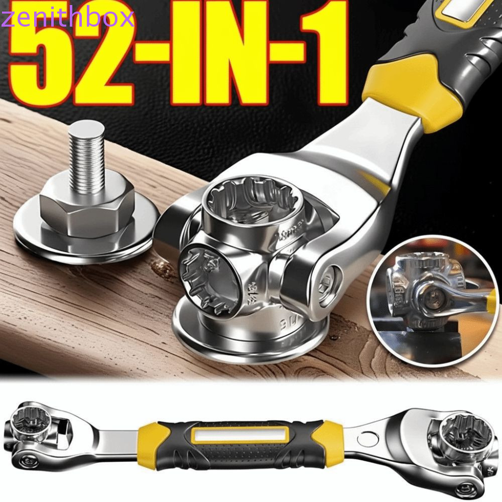 ZENITHBOX Universal Ratchet, 360° Rotating Hexagonal 52-in-1 Socket ...