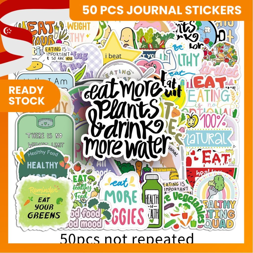 KW 50 pcs Cute Journal Stickers Aesthetic Waterproof for Bottles ...