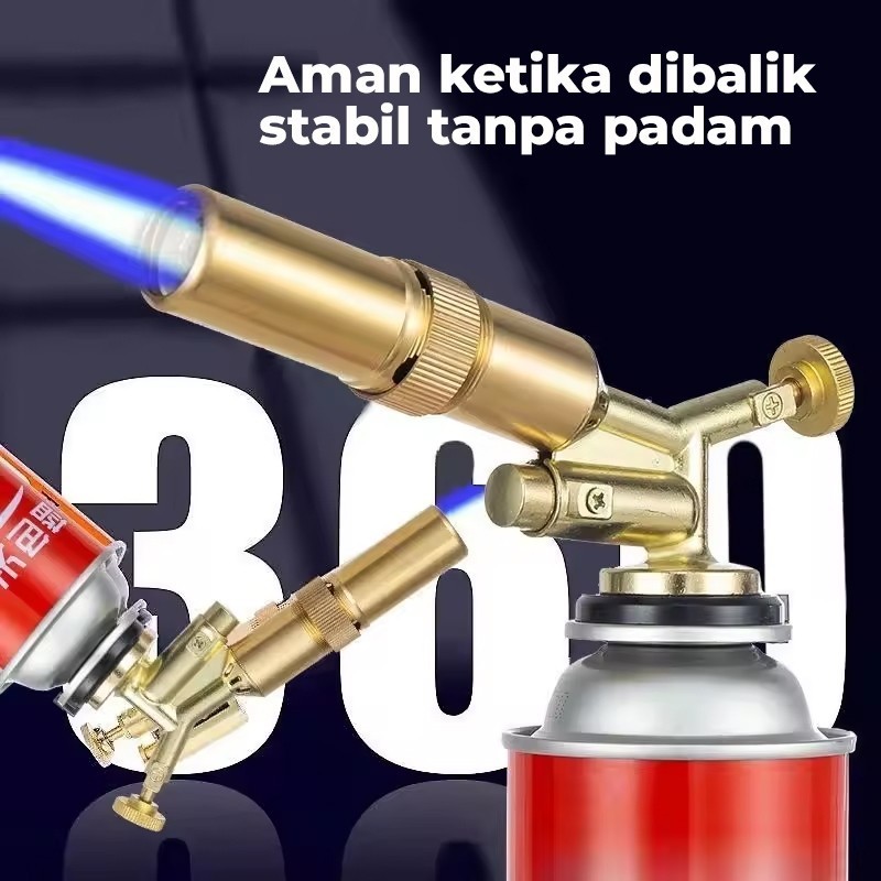 Kepala gas torch portable BBQ Blow Torch Flame Gun Korek/kepala gas portable kuningan Anti Karat Las Api Bakar Dapat dibalik - Gambar 3