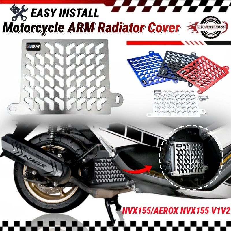 Motorcycle ARM CNC Aluminum Full Radiator Cover NMax Aerox 155 V1 V2 ...