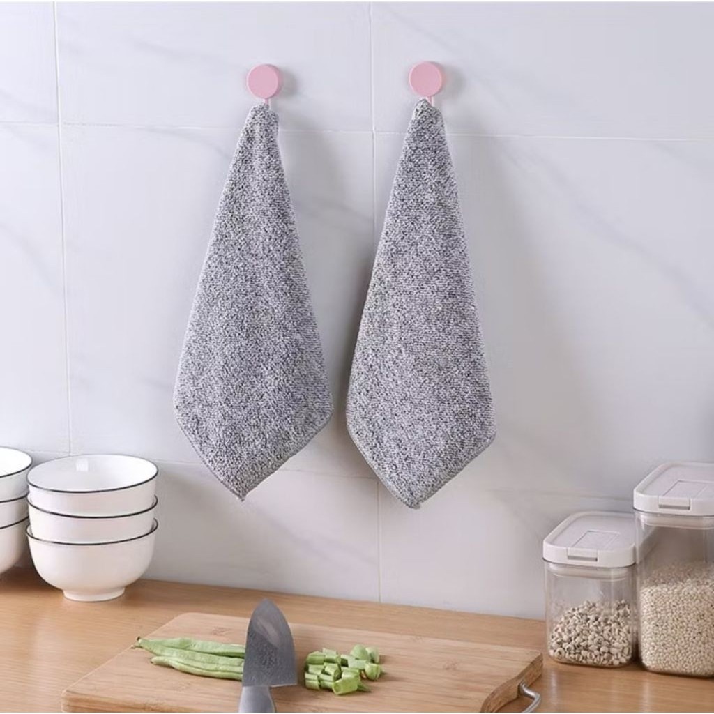 1PCS Kain Lap Dapur Microfiber Tebal Serap Air Serbet Handuk 25x25cm Lap Piring Motor Mobil A048 - Gambar 3