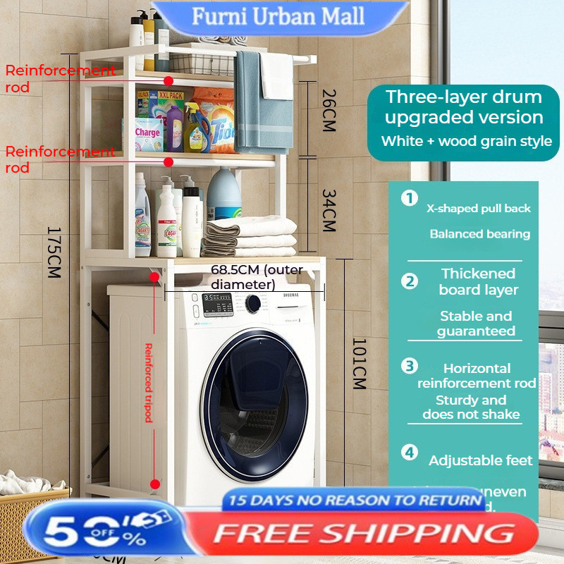 「Upgraded」Washing Machine Rack / Bathroom Shelves / Shelves / Living ...