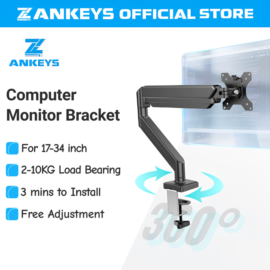 ZANKEYS Computer Monitor Bracket 13-32 Inch Screen Single Monitor Arm ...