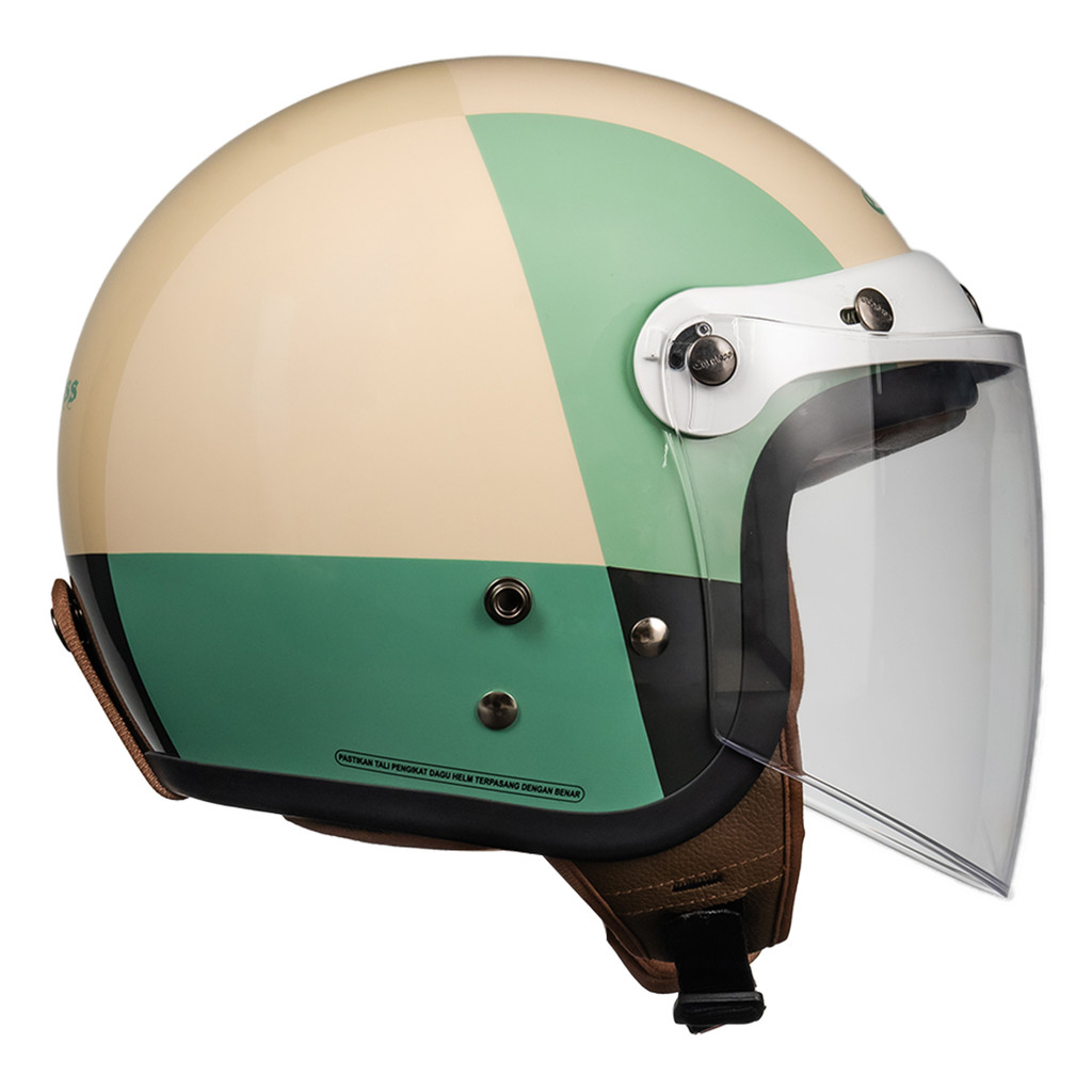 Cargloss CFH Hijab Retro Helm Half Face - Geometric Forest Dust - Gambar 2