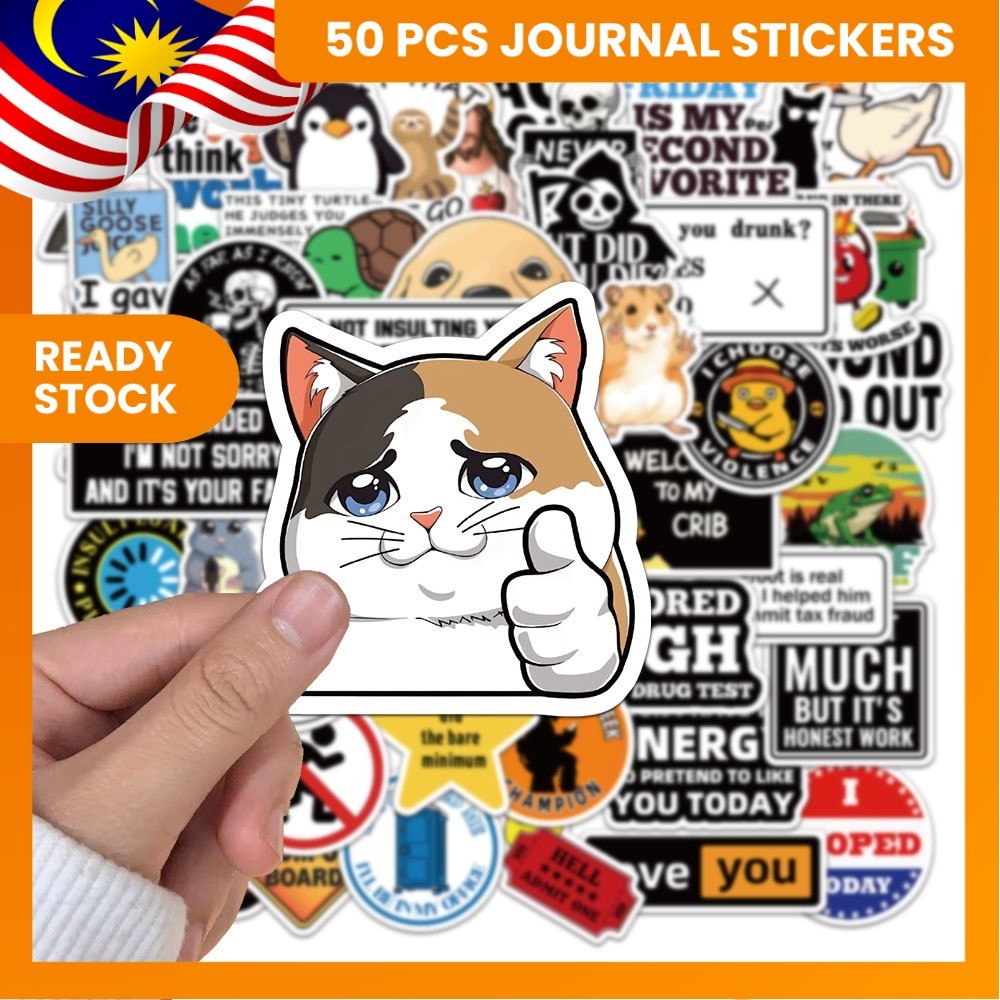 [KW] 50 pcs Sticker Kecil | Stiker Aesthetic Meme, Troll & Sarkastik ...