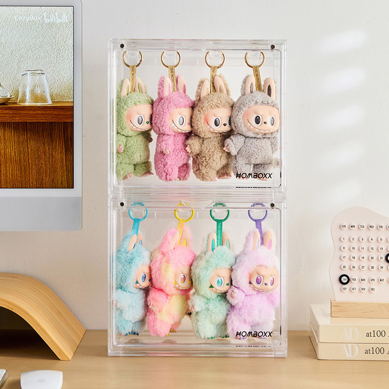 【SG】Labubu Transparent Storage Box Hanging Display Rack, Dustproof ...