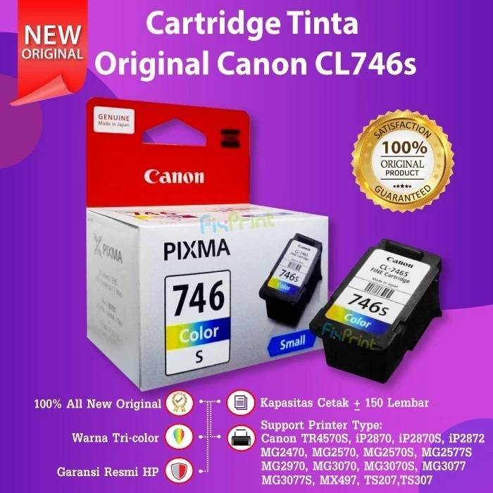 FixPrint Cartridge Tinta Canon CL745 CL-746 Color MG2570s TR4570s MG3077s TS307 Tinta Canon GI790 GI-790 Printer G1000 G2000 G3000 G4000