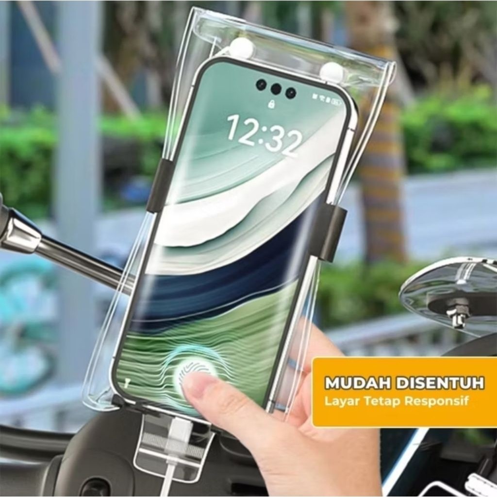 1PCS Sarung Hp Anti Air Rider Transparant Cover Smartphone Waterproof Case Pouch Handphone A144 - Gambar 4