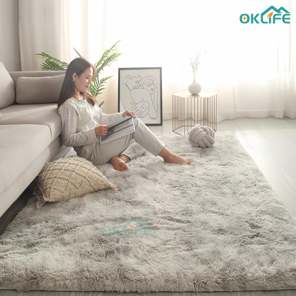 [OKLIFE. SG]Luxury Tie-dye Shaggy Rug Soft Fluffy Shaggy Carpet Non ...