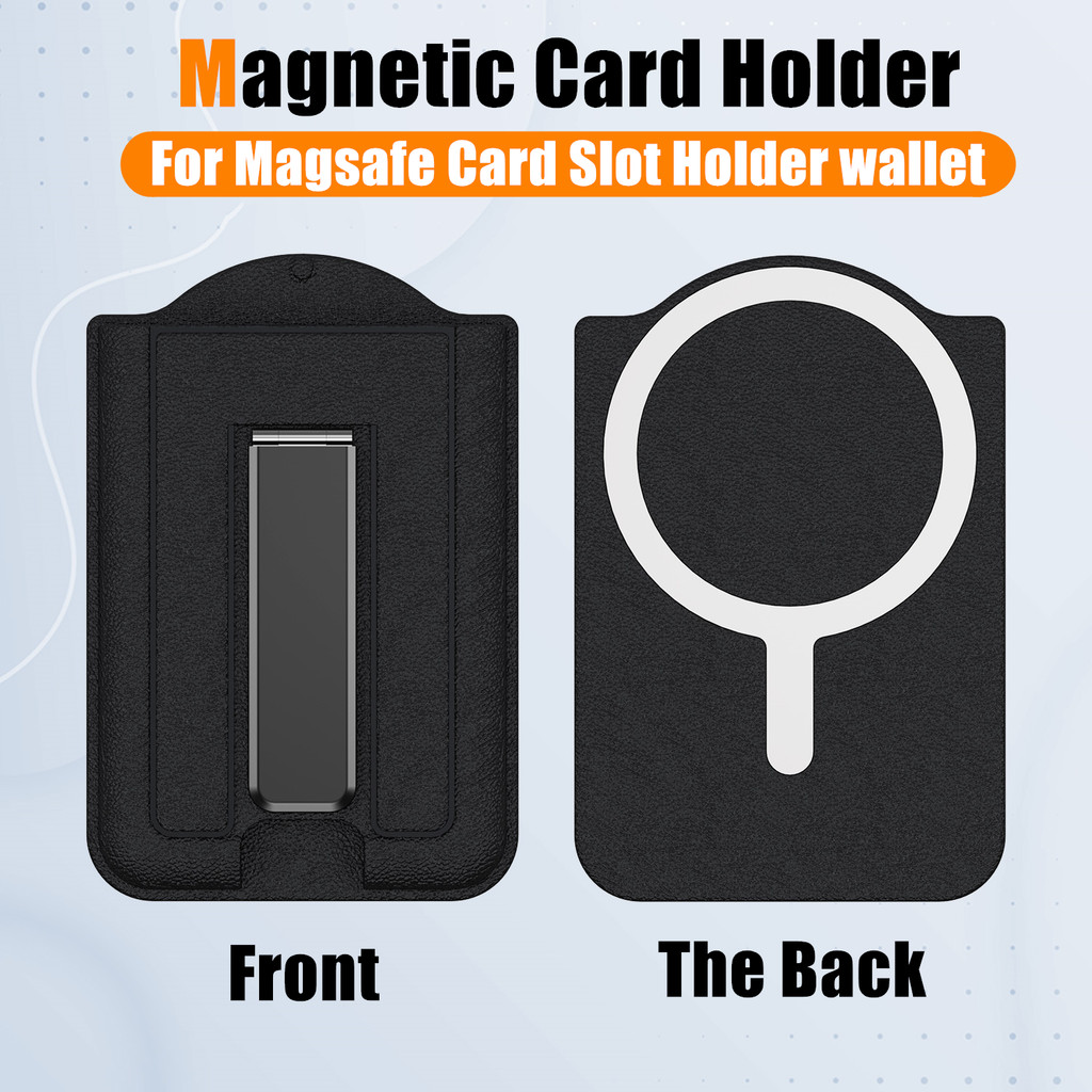 Leather Grain Magnetic Phone Card Holder 2 in 1 Card Stand Bank Card ...