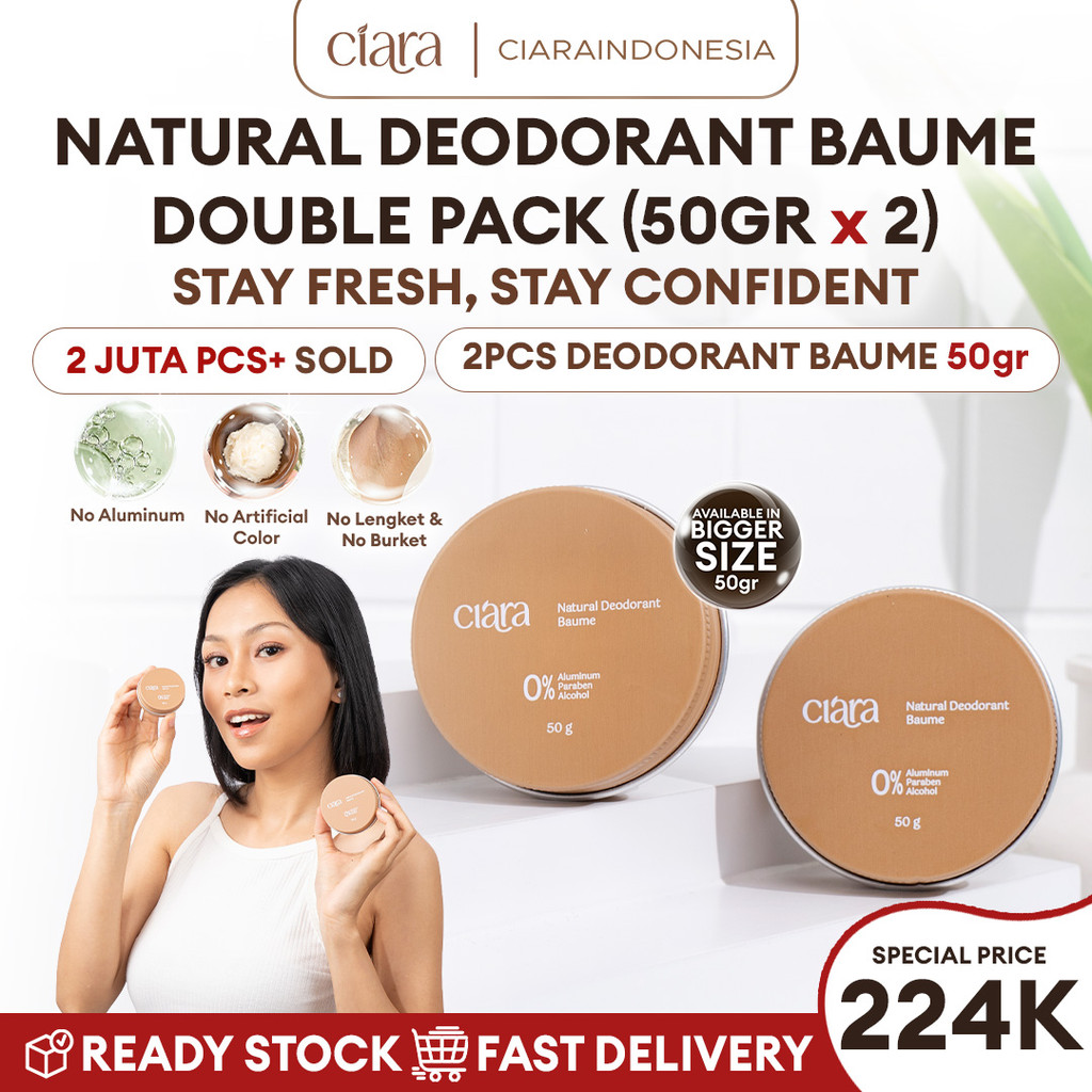 [Bundling 2PCS] Ciara Natural Deodorant 50gr Penghilang Bau Badan Dan Ketiak - No 1 Di Indonesia