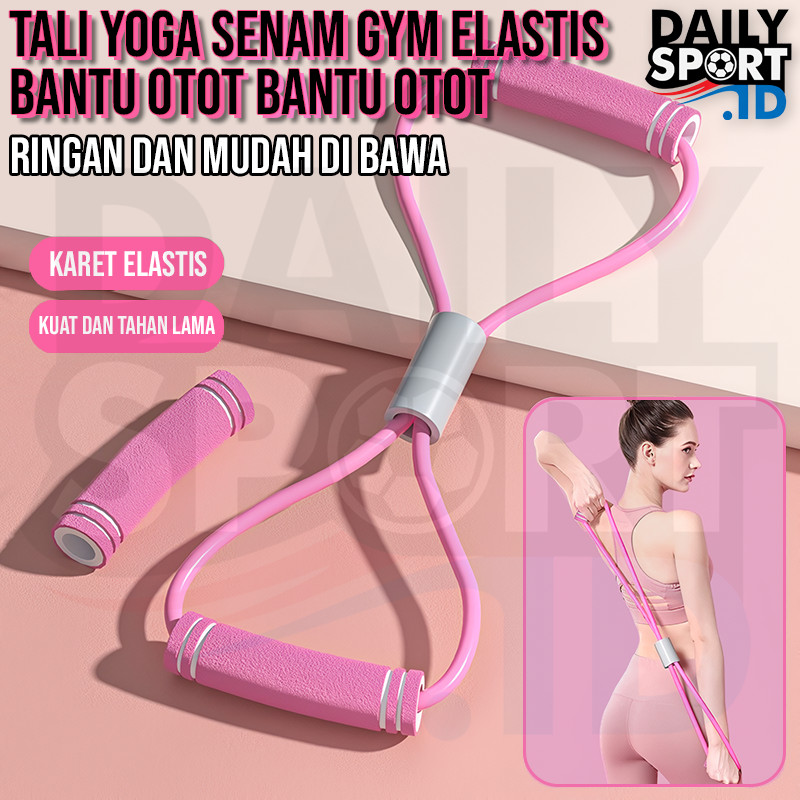 Tali Yoga Senam Gym Elastis Tali Stretching Fitness Rope Bantu Otot Tali Stretching