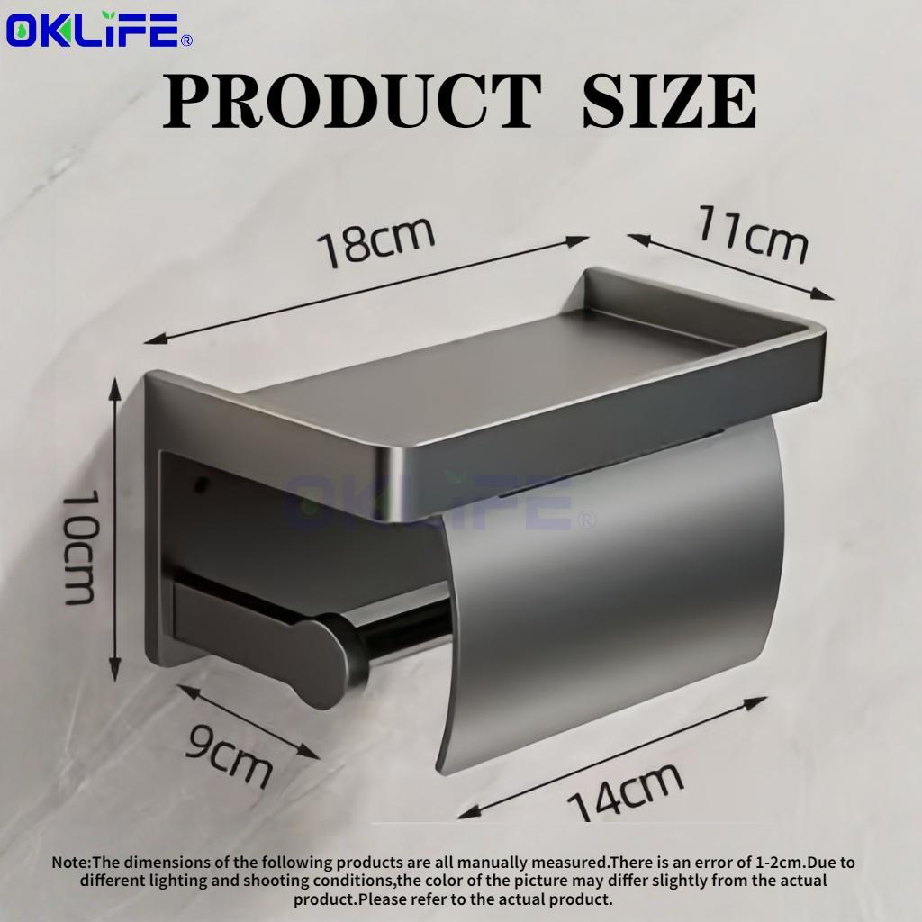 Toilet paper holder with shelf Bathroom tissue holder Waterproof toilet paper holder view 9