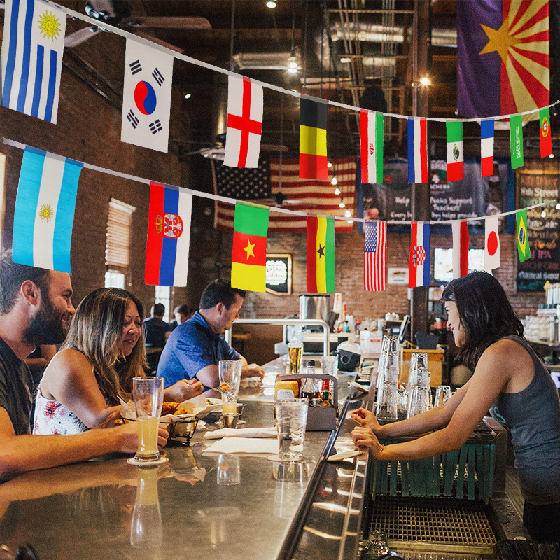 2026 World Cup 42 Strong 32 String Flags Bar Decoration Hanging Flag ...