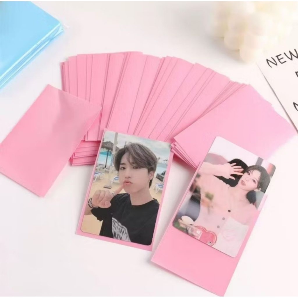 1PCS Inner Sleeve Photocard Warna Plastik Cover Transparant Pelindung Foto Album Photo Kartu A115 - Gambar 4