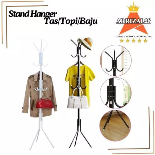 GANTUNGAN BERDIRI STAND HANGER MULTIFUNGSI TEMPAT TAS/TOPI/BAJU
