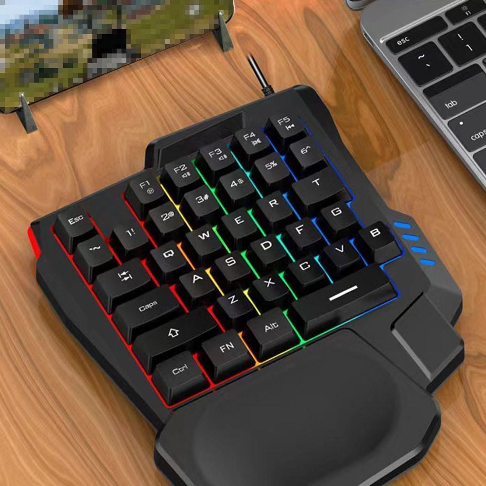 JENNIFERDZJI Single Hand Keyboard, USB Luminous One Handedly Keyboard ...