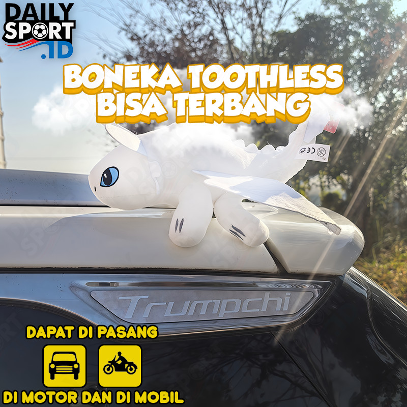 Boneka Toothless Dekorasi Kendaraan Mobil/Motor/Helm Motor Imut Lucu Menggemaskan / Bantal Night Furry Boneka White Toothless Boneka How To Train Dragon