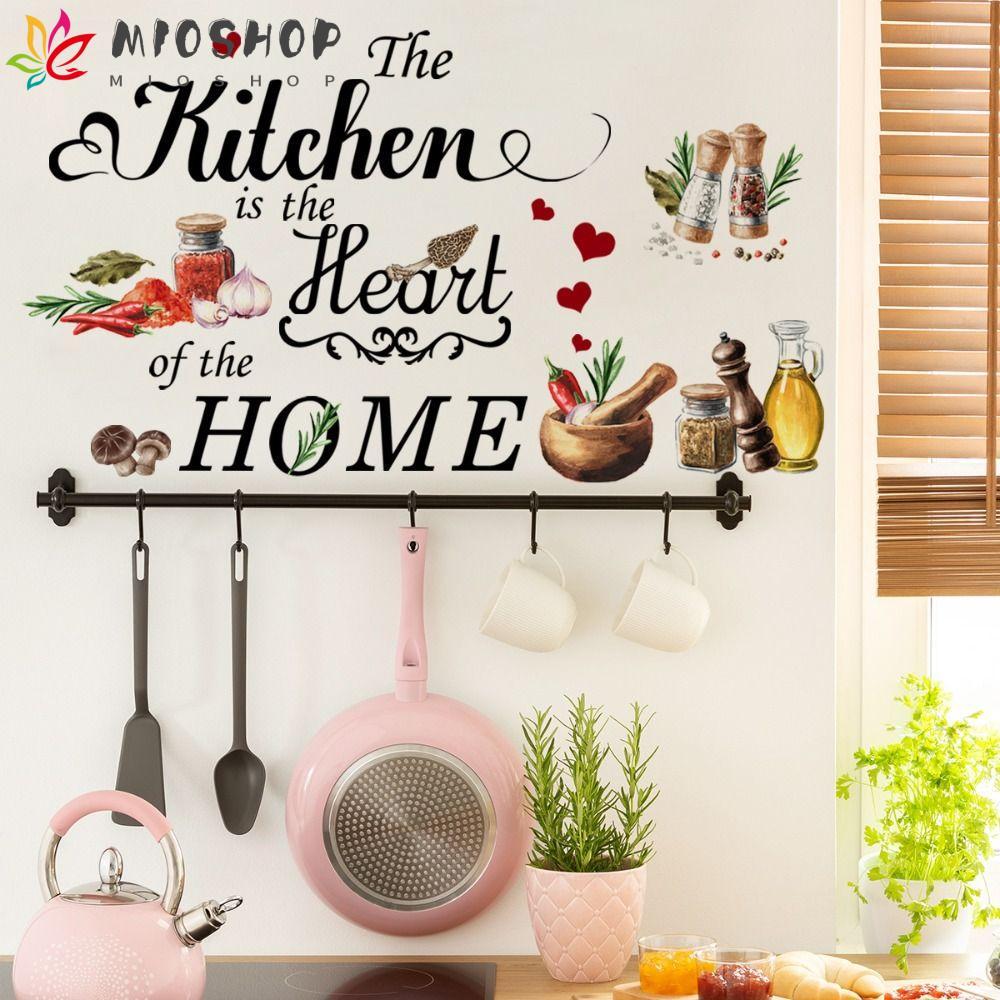 MIOSHOP Wall Sticker, Removable PVC Wall Decals, Peel and Stick Kitchen ...