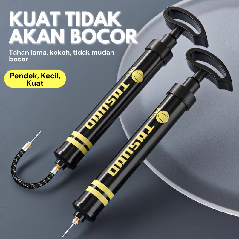 Pompa Angin Portable 130 PSI Besi Tahan Lama untuk Bola Sepak Basket Voli dengan XTRA Pentil, Desain Ringan Mudah Dibawa dan Cepat Isi Angin - Gambar 2