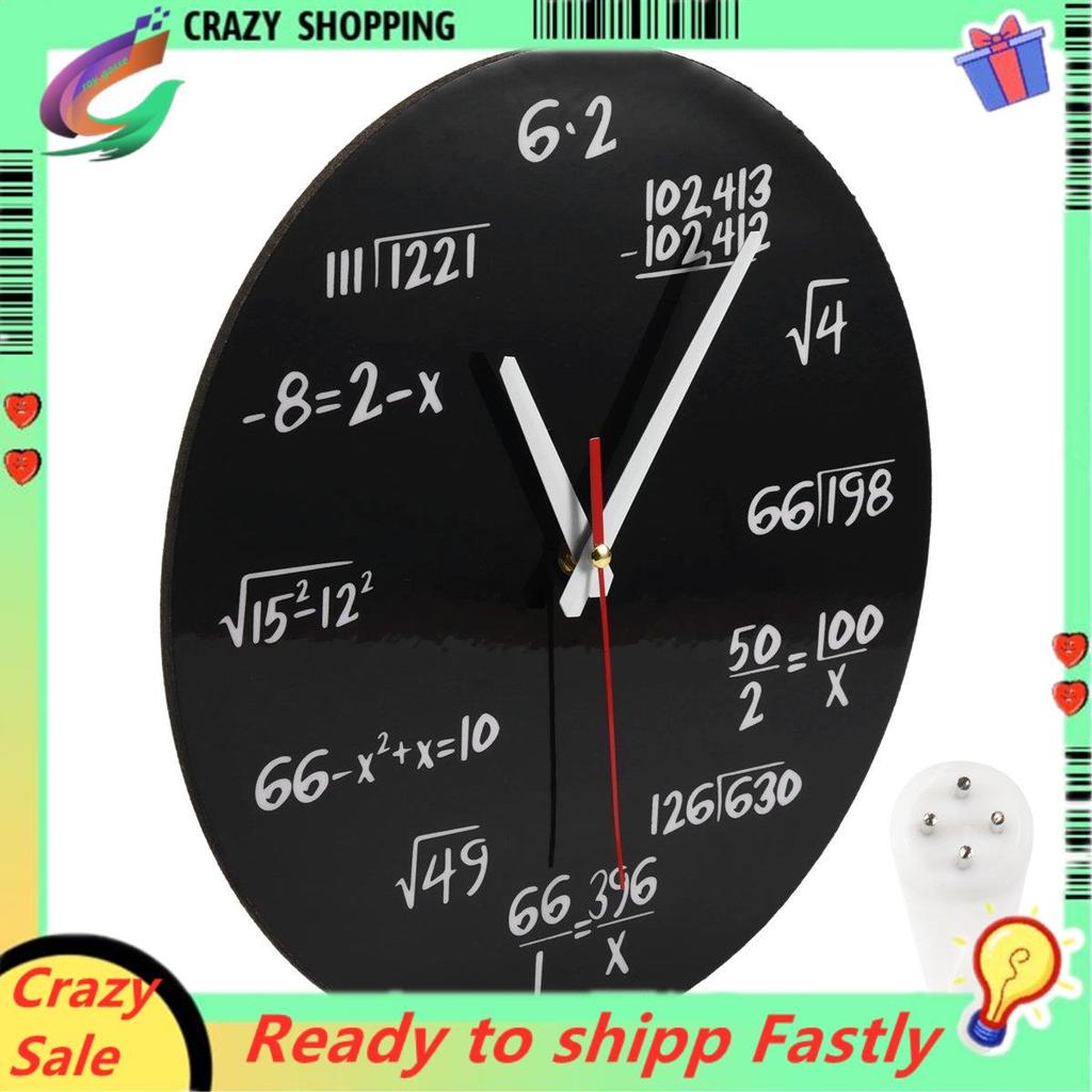 Math Wall Clock , Math Formulas Clock Quiz Clock in Black and White ...