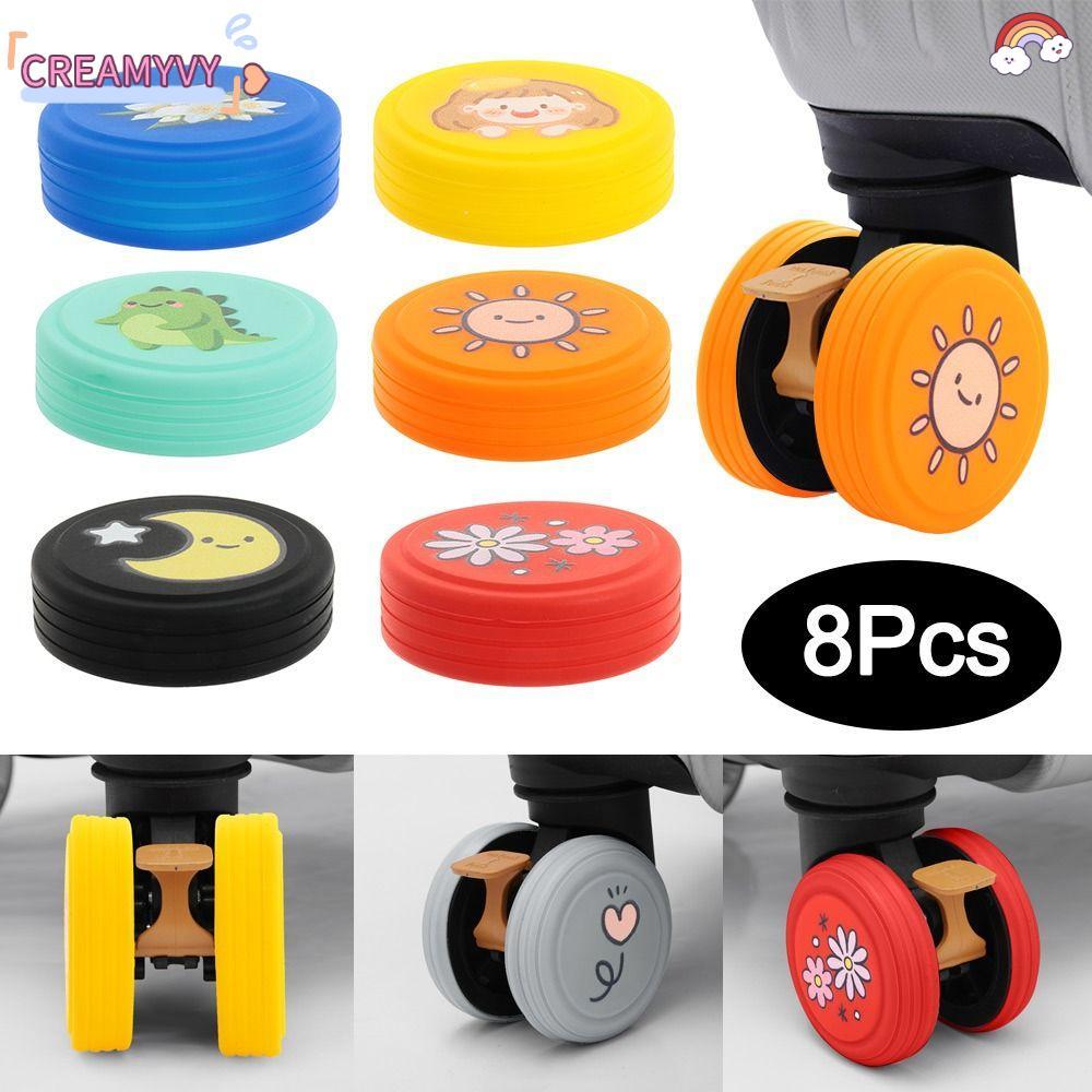 CREAMYVY Suitcases Wheel Protection Rings, Shock Absorption Silicone ...