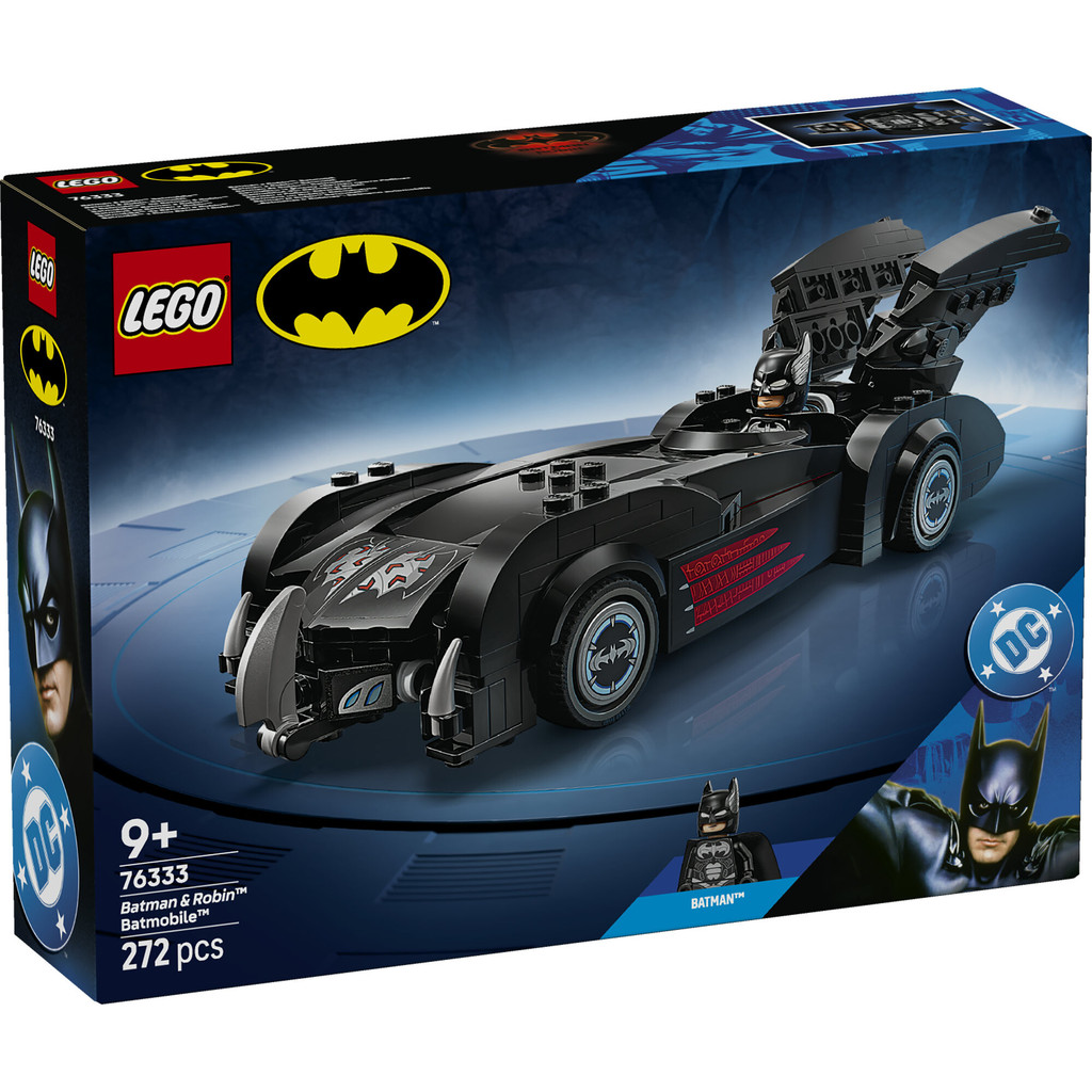 LEGO Super Heroes DC 76333 Batman & Robin Batmobile (272 Pieces), Mainan Anak Laki-Laki, Mainan Mobil, Block - Gambar 3