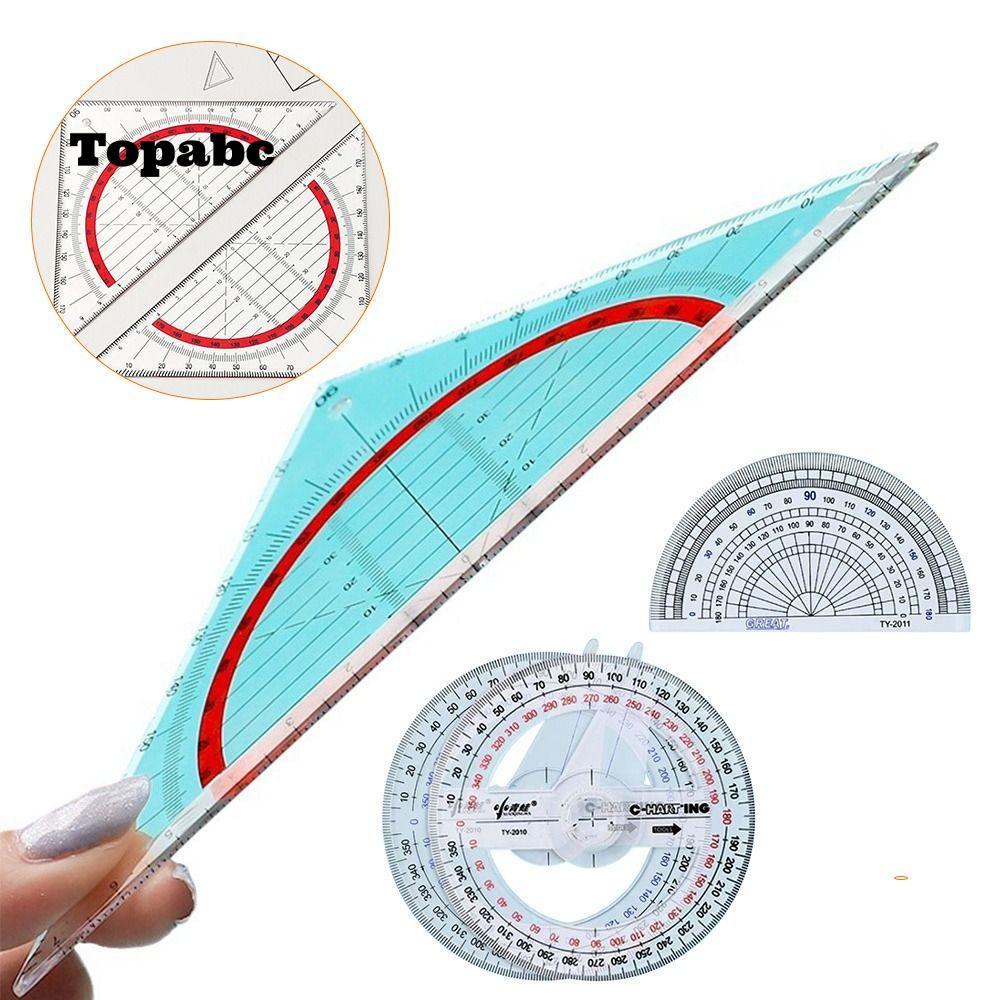 TOPABCS Angles Measuring Ruler, Plastic Transparent 180/360 Degree ...