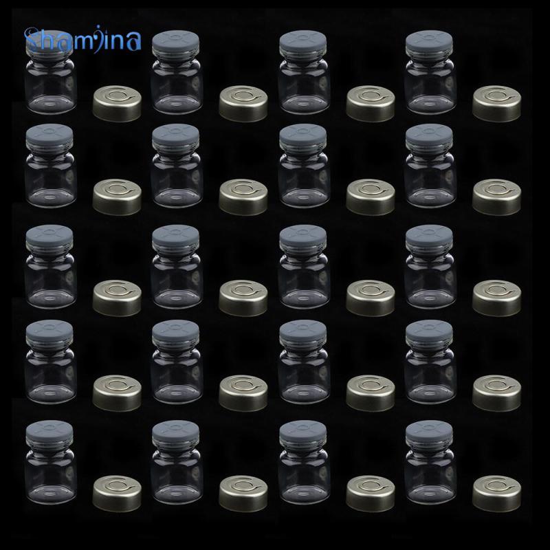 [Shamjina] 20 Pack Empty Sealed Sterile Clear Glass Vials with Aluminum ...