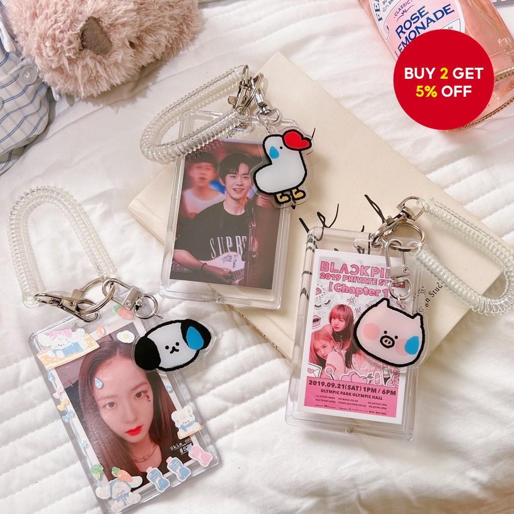 Celebrity Chasing Cute Transparent Card Holder - Retractable ID Case ...