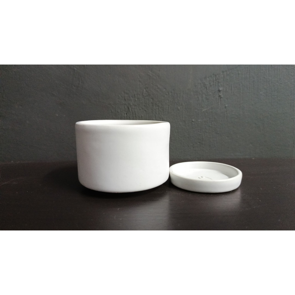 White Ceramic Pot and Saucer - Repotting, Ceramic Pot | Shopee Singapore
