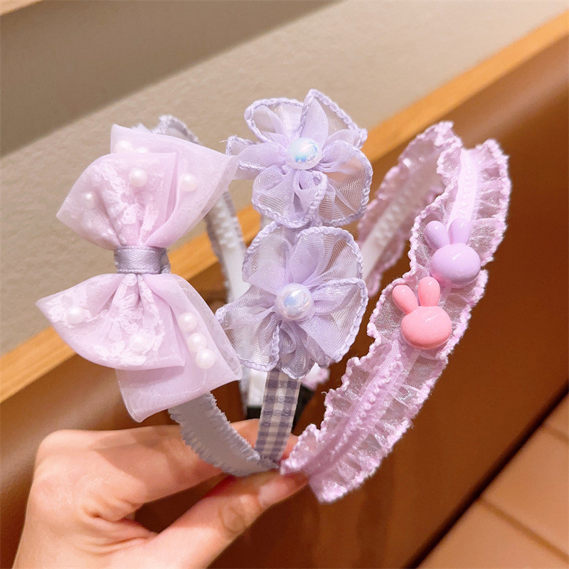 POPmaker shop Bando Anak H1010 - Aksesoris Rambut Anak Cute dengan Motif Pita & Bunga Mutiara Cantik, Bando Fashion Lucu untuk Gaya Sehari-hari COD - Gambar 4