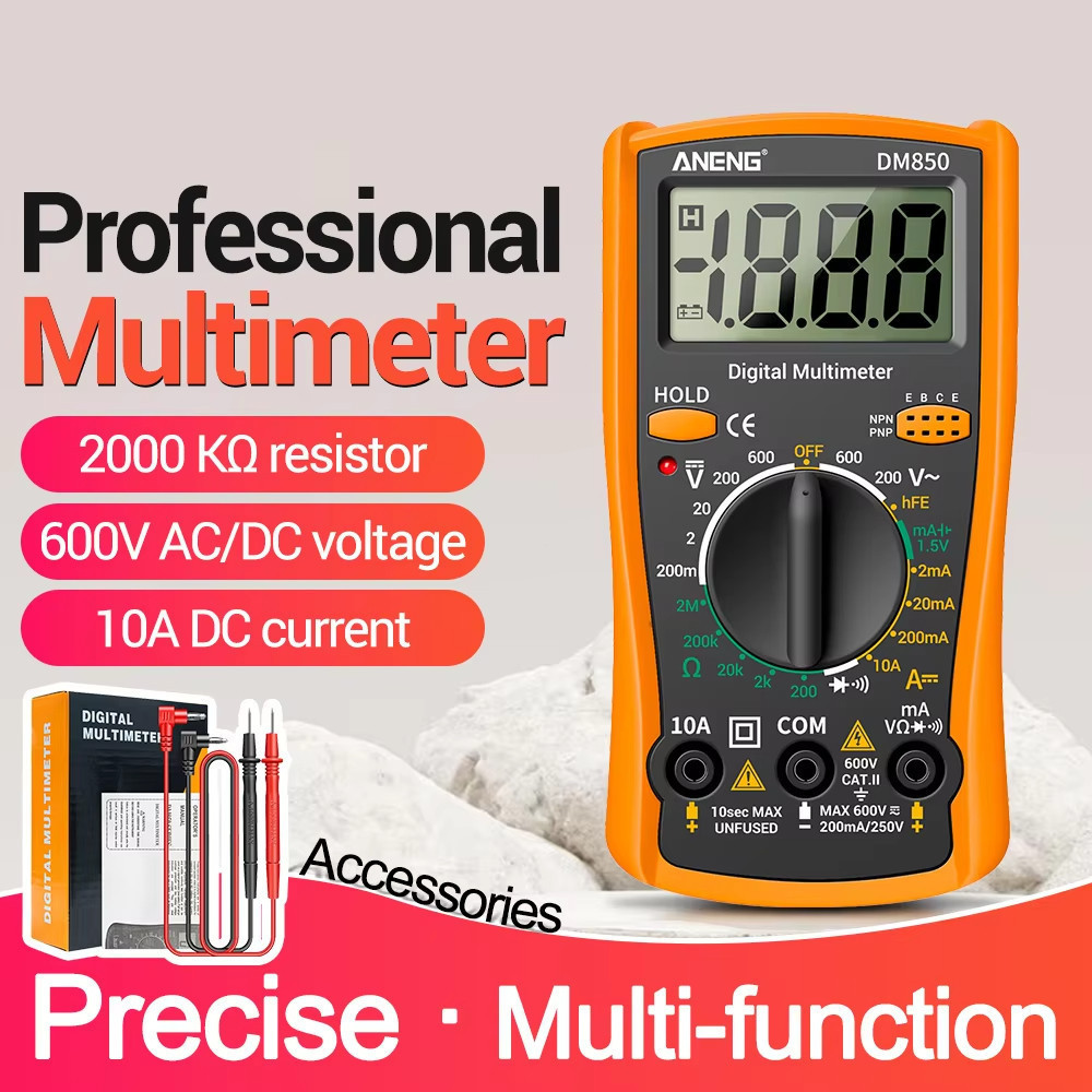 DM850 Automatic Digital Multimeter Professional Multimetro AC/DC Votage ...