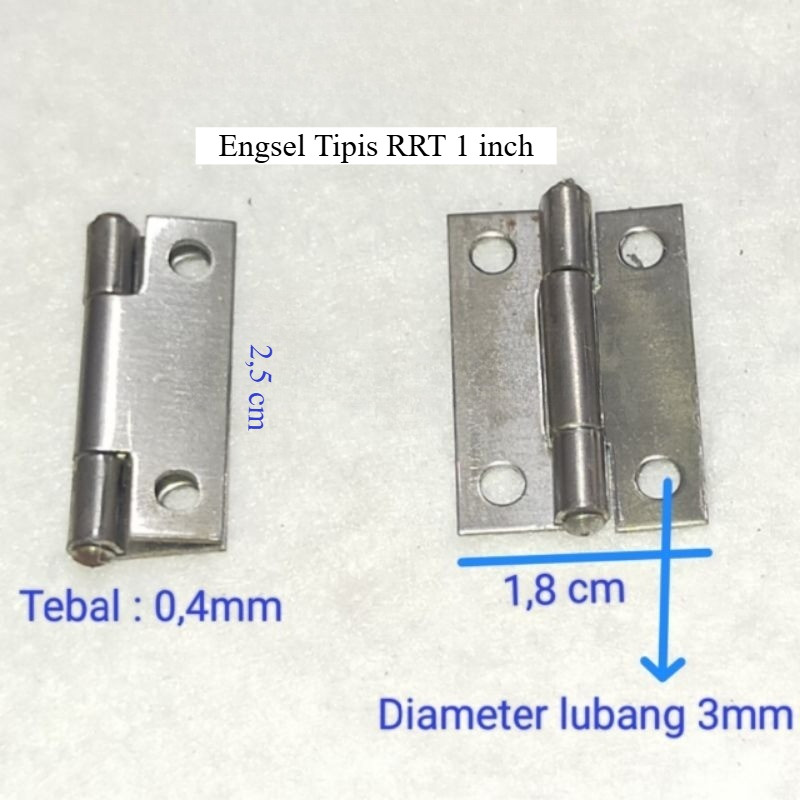 Engsel Tipis RRT [1 kotak 24 pcs] 1.5" 2" 2.5" 3" Inch / Engsel Kupu / Engsel Lemari Kecil - Gambar 3