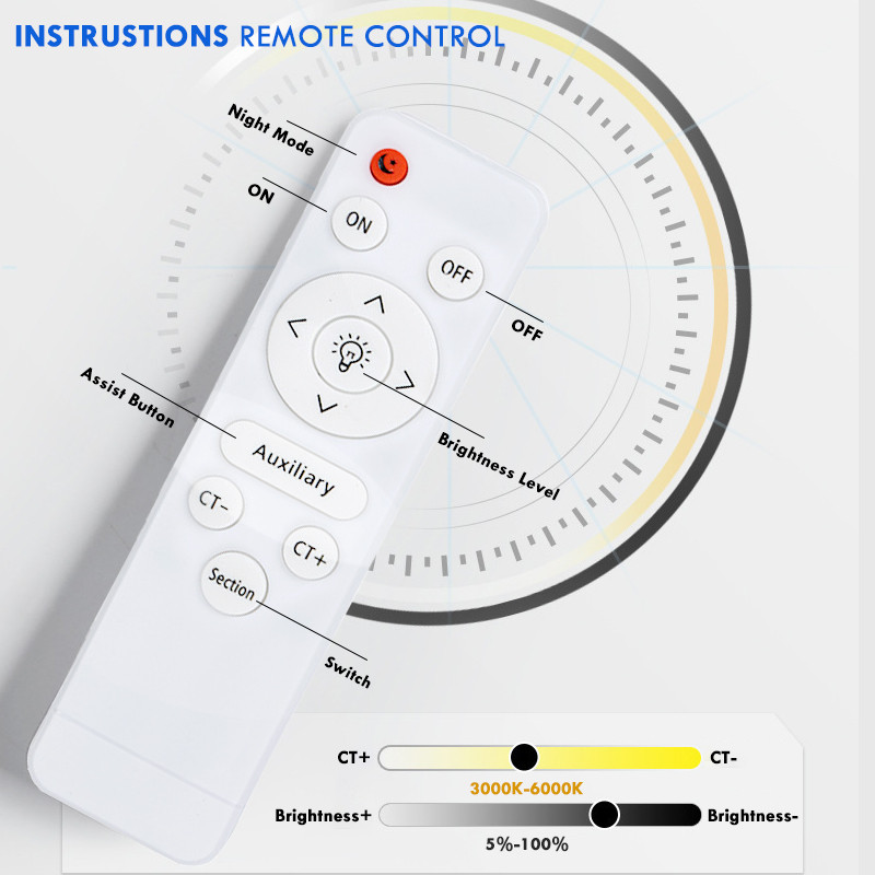 LED Ceiling Panel Replacement Light Magnet Magnetic With Remote control ...