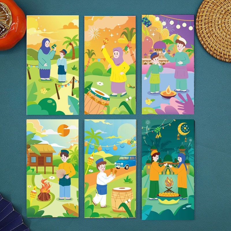 6/30pcs Hari Raya Green Packet Green Envelope Eid Mubarak Festival ...