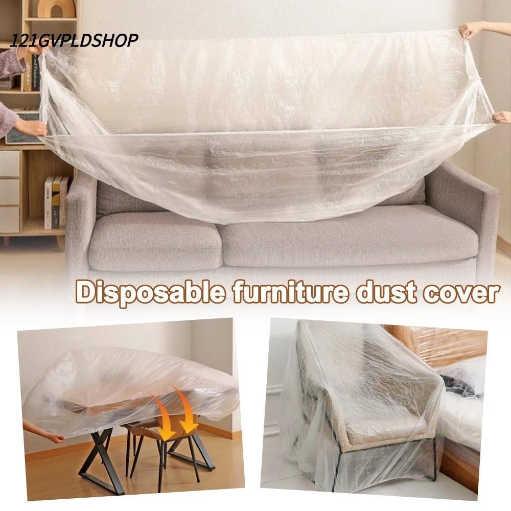 OLINI Disposable Dust Covers, Transparent Waterproof Furniture Dust ...