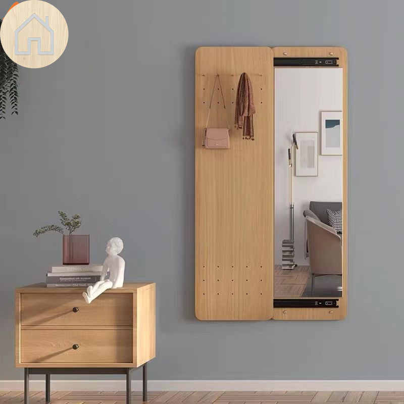 Invisible Full-Length Mirror Wall-Mounted Sliding Door Mirror Full-Body ...