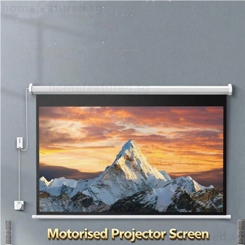 60/72/84/100 Inches Electric Projector Screen Remote Control HD Ultra ...