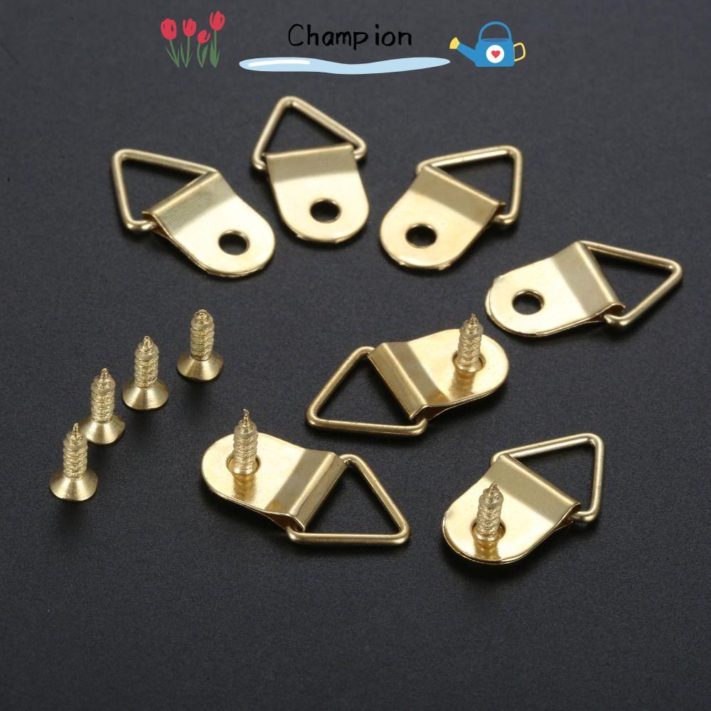 CHAMPIONO 100Pcs/bag Picture Hanger, Triangle D-Ring Picture Frame ...