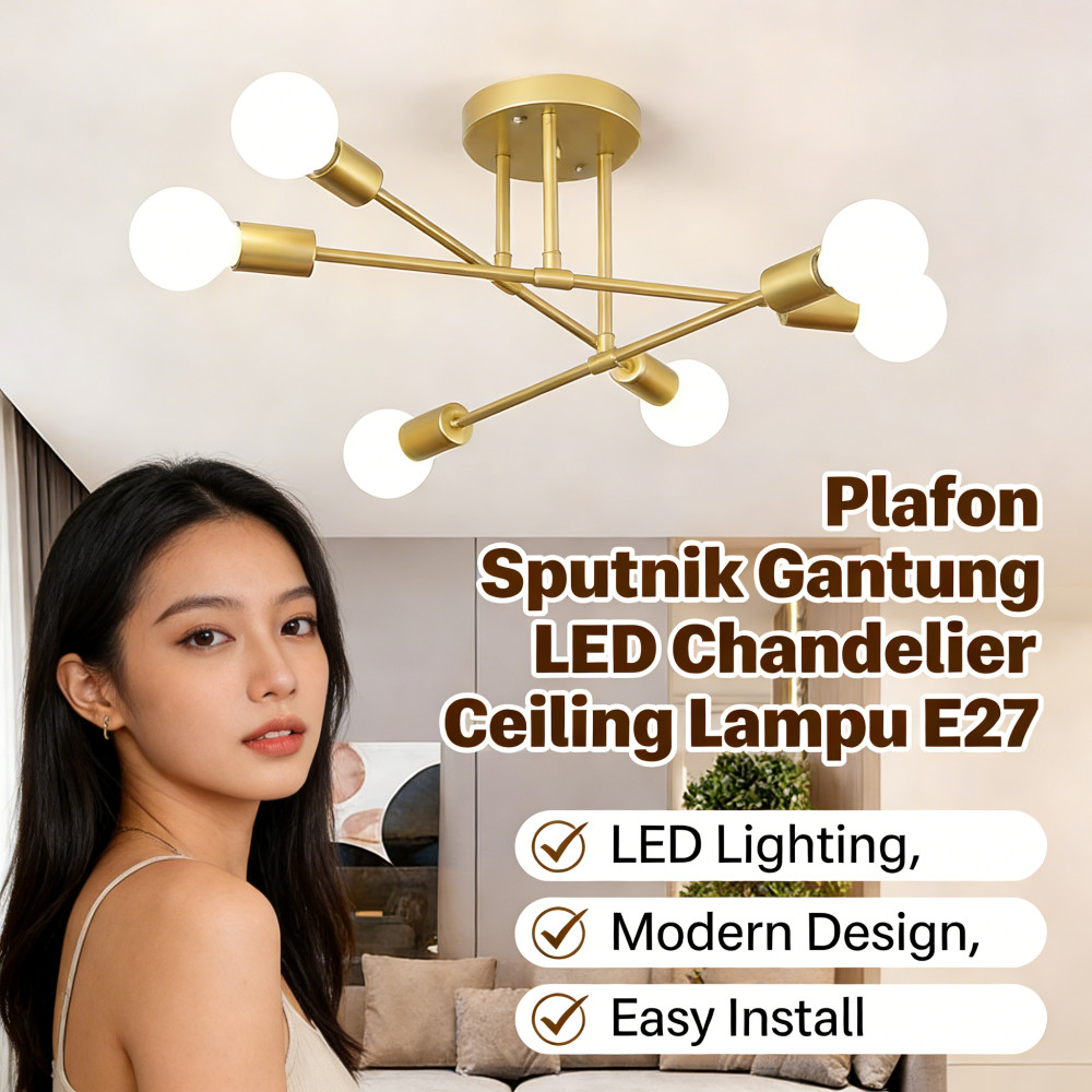 Hanging Lamp Chandelier Ceiling LED Sputnik Ceiling E27 Ceiling ...