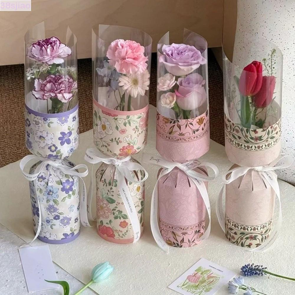 SJIAO 10 Pieces Single Flower Wrapping Bags, Waterproof Romantic Hug ...