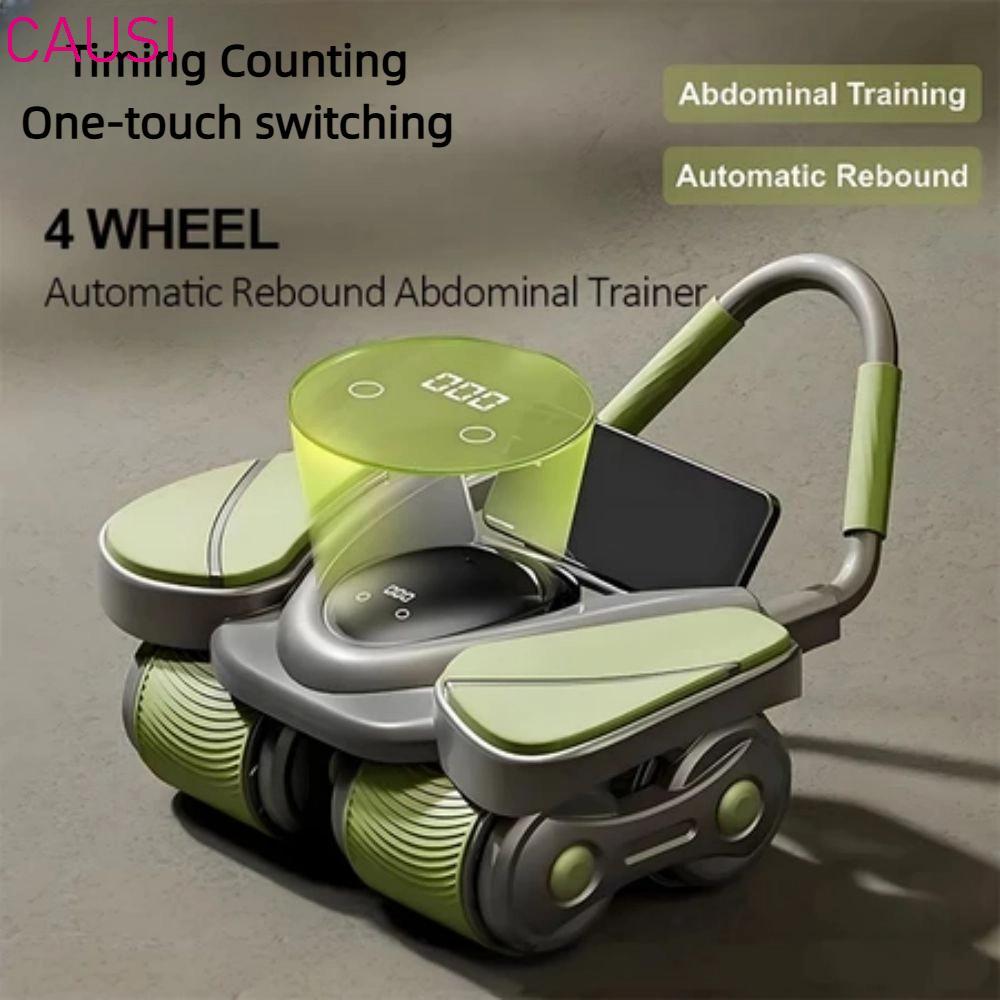 CAUSI Exercise Wheels, Slider Rail Automatic Rebound Abdominal Wheel ...