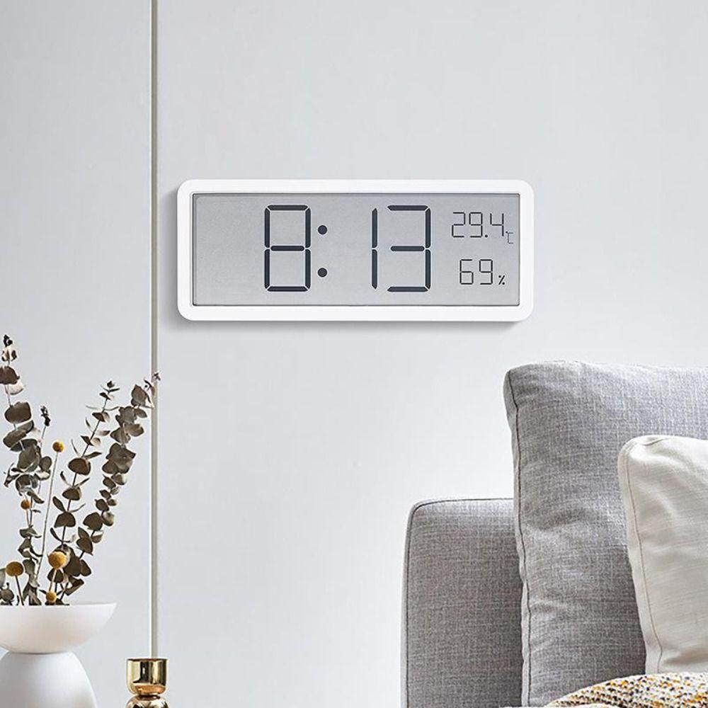MIOSHOP Digital Wall Clock, Plastic 2Colors Humidity Display Electronic ...