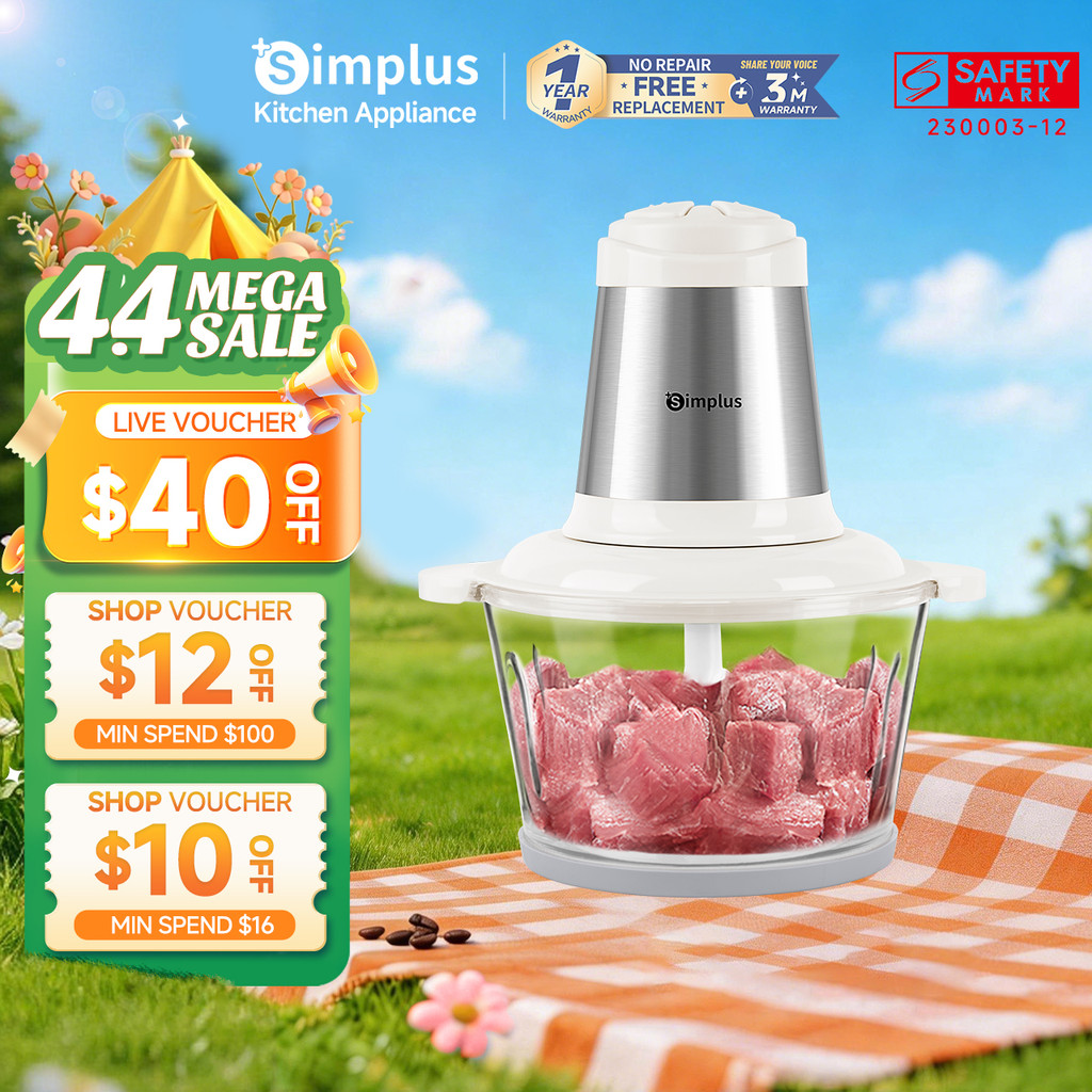 Simplus Kits 2L Food Processor丨300W Powerful Motor|2 Adjustable Speed丨 ...