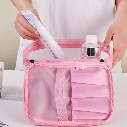 POPmaker shop Tas Kosmetik H558 - Washbag / Makeup Bag Organizer untuk Wanita, Kotak Cosmetic Portable, Praktis & Multifungsi untuk Travel dan Sehari-hari COD - Gambar 3